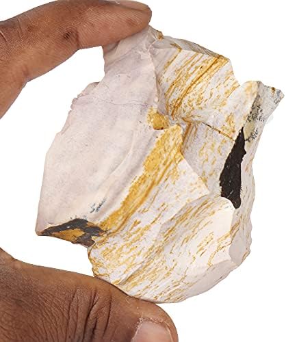 1068 Ct. ריפוי טבעי קריסטל לבן וצהוב Mookaite אבן מחוספסת לריפוי, יוגה, מדיטציה ואחרים FY-516