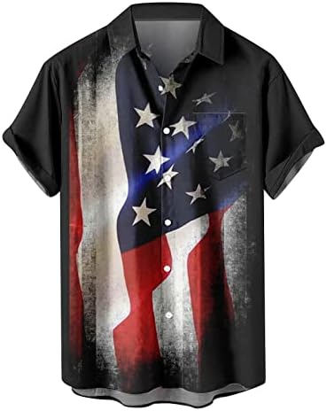 חולצות לקיץ גברים חולצות דגל אמריקאי מסוגנן מזדמן חולצות פטריוטיות לגברים 4 של חולצות T קצרות של גברים