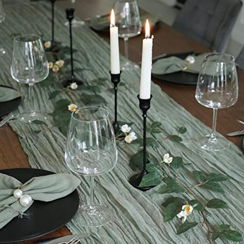 מתאר -4pcs 35''x120 '' רץ שולחן גבינה - רץ שולחן גזה - רץ שולחן גבינה ירוקה של מרווה - רץ שולחן ירוק