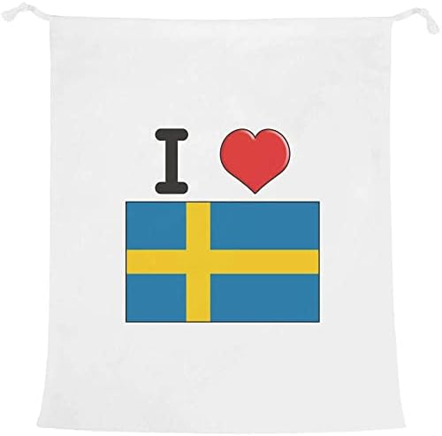 אזידה 'אני אוהב שוודיה' כביסה/כביסה / אחסון תיק