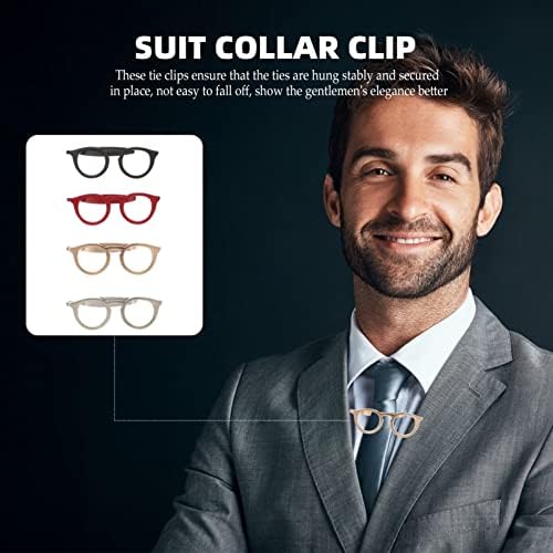 עניבת גברים של Kesyoo Mens Mens עניבה 4 יחידות עניבה לגברים משקפיים משקפיים קטעי עניבה בצורת