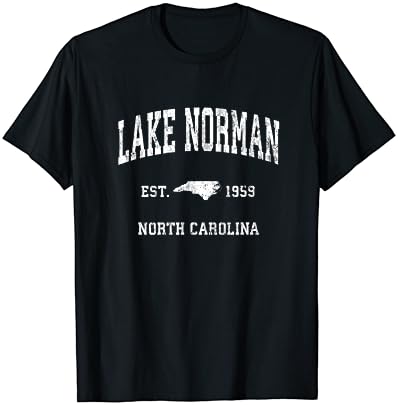 אגם נורמן צפון קרוליינה NC וינטג 'חולצת טריקו לעיצוב ספורט