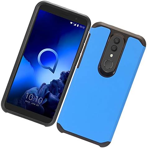 Z -Gen - Alcatel Onyx 5008R - מארז טלפון היברידי גומי + מגן מסך זכוכית מחוסמת - AH2 כחול