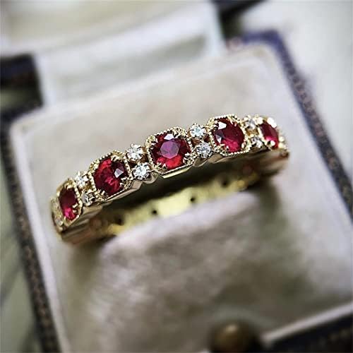 2023 זירקון אבן מתארס חדש טבעת תכשיטי אופנה בהירה לנשים טבעות תכשיטים טבעות אדומות התפלל דרכו טבעת לבת
