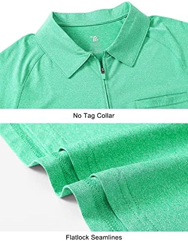 חולצות פולו לנשים TBMPOY חולצות שרוול קצר UPF 50+ רוכסן גולף אתלטי חולצות טיול חולצות ספורט