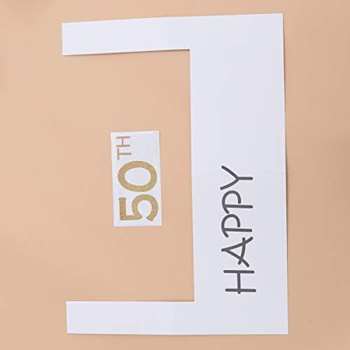 TERDYCOCO HAPPY 50 DIY נייר תמונה מסגרת מסגרת תאי צילום אבזרים למסיבת יום הולדת