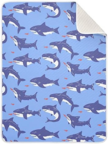 כריש חמוד שמיכות לתינוקות לבנים שמיכות פעוטות חמות סופר רכות לבנות שמיכת עריסה קלה שמיכה לזרוק שמיכה