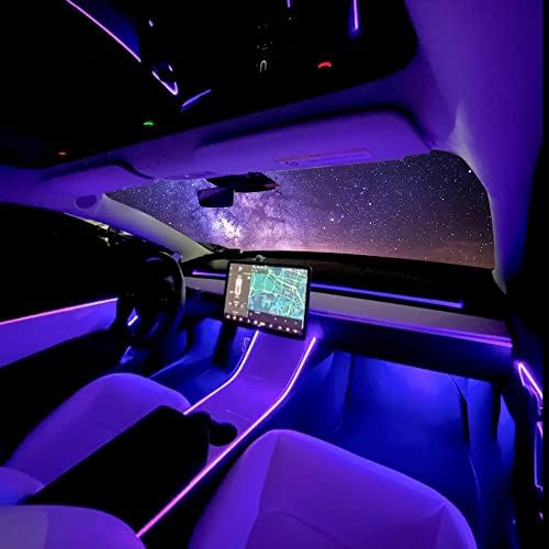אורות רצועת לד לרכב פנים, לד קאר 9 ב -1 ערכות תאורת סביבה ניאון לרכב ססגוניות עם 4 תחת תאורת