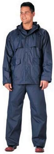 חליפת גשם לגברים - PVC מיקרוליט שני חלקים, כחול נייבי, 3x -גדול על ידי רוטקו