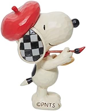 Enesco Jim Shore Peanuts Mini Snoopy Adment פיסלנין 3.2 אינץ 'צבעוני 6011956