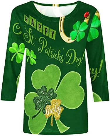 צמרות טוניקת נשים חדשות אירית Tshirt St. חולצת טריקו של יום פטריק 3/4 חולצות שרוול ארוך חולצות שמרוק חולצות