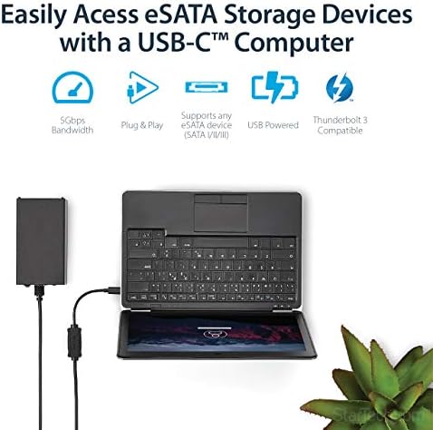 Startech.com USB C לכבל ESATA - 3 FT/1M - 5GBP - עבור HDD/SSD/ODD - מתאם כונן קשיח חיצוני - USB 3.0 לממיר ESATA