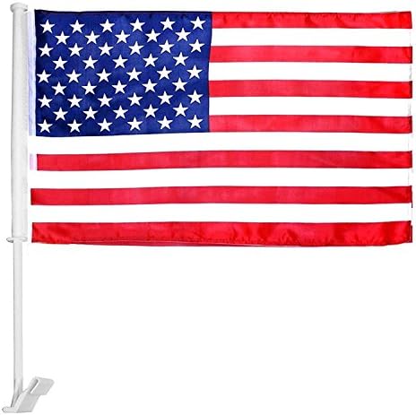 סט מותג ברווז שחור של קליפ ארצות הברית של אמריקה על דגל לחלון רכב - 12 x18 - ווים על חלון המכונית - שרוול
