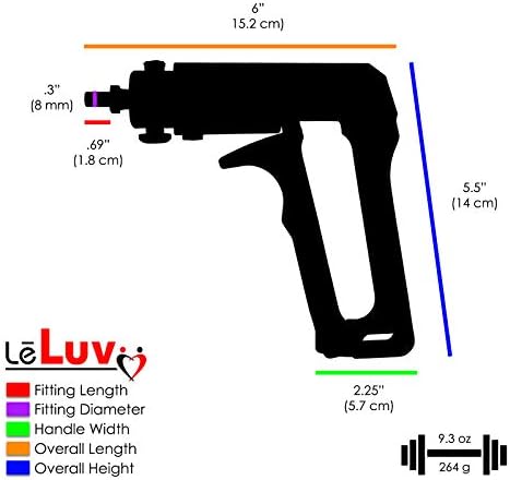 LELUV שחור מקסי פין משאבת עם מד גומי מוגן גומי ערכת צינור סיליקון פרימיום 9 אינץ 'אורך x 2.875 אינץ'