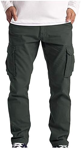 מכנסי מטען של Matchstick עובדים מכנסי מטען קרביים מכנסיים ללבוש כיס מלא מכנסי מטען דקיקים לגברים גברים