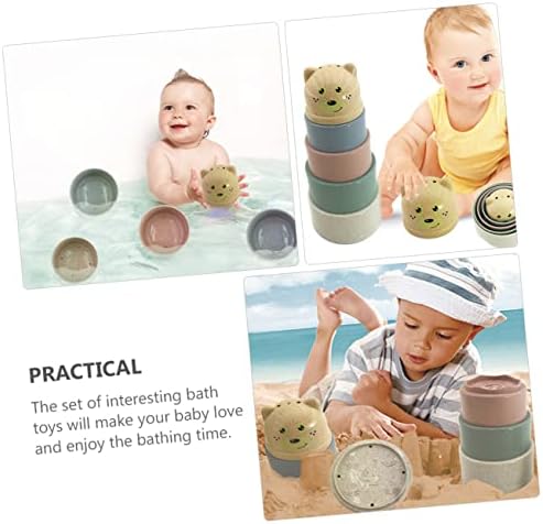 טוינדונה 1 הגדר כוסות ערימה של שעון חול ערימת תינוק בערמת צעצועים מקלחת אמבטיה צעצוע ילדים אמבטיה צעצועים