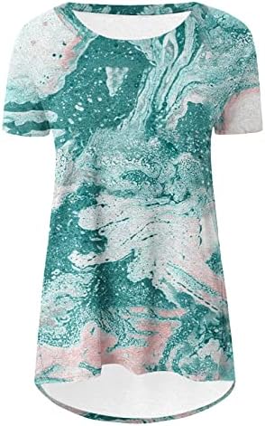 2023 טוניקות קיץ לנשים שרוול מזדמן קצר הדפס פרחוני צמרות חליפות טוניקה טוניקה טוניקה חולצות