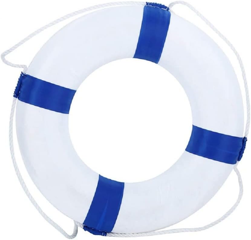 Taixsna Lifebuoy 20 אינץ '/50 סמ בקוטר קטן טבעת שחייה מצופה מצוף בריכת שחייה משמר חיים עם חבל היקפי