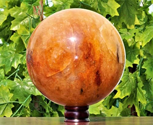 כתום כתום ענק של אוונטורין קוורץ קוורץ כדור ריפוי אנרגיית אבן כדורגל גלובוס אורב תצוגה של קישוט התצוגה
