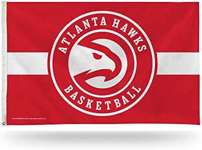 NBA אטלנטה הוקס מפוספס 3 'x 5' דגל באנר - חד צדדי - מקורה או בחוץ - עיצוב ביתי שנעשה על ידי ריקו תעשיות