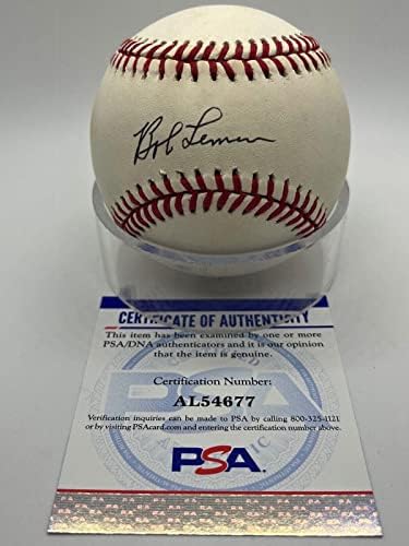 אינדיאנים של בוב לימון קליבלנד חתמו על חתימה רשמית בייסבול MLB PSA DNA *77 - כדורי בייסבול חתימה