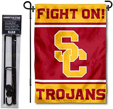 להילחם USC על טרויאנים 2 דגל גן דו צדדי ודגל דגל מעמד מוט.