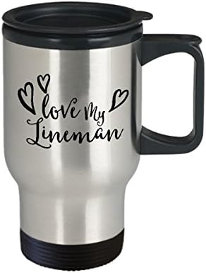 ספל נסיעות קפה של LINEMAN ספל מיטב כוס תה וייחודית מצחיקה כוס תה מושלם רעיון ליום האהבה לחבר אשת