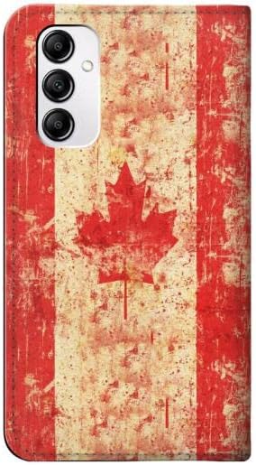 רוא1603 קנדה דגל ישן בציר עור מפוצל להעיף מקרה כיסוי לסמסונג גלקסי 23