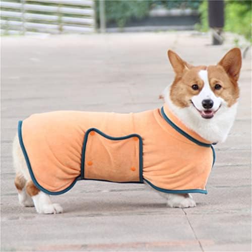 חלוק רחצה של DHDM לכלבים מיקרופייבר סופר סופג כלבים מעיל ייבוש רך מתכווננת מגבת לחיות מחמד