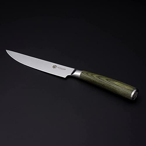 סכין שירות משושה 5 אינץ 'סכין יפני דמשקוס נירוסטה טנג מלא עם ידית פקווד