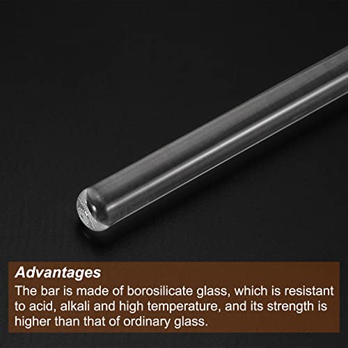 3.3 בורוסיליקט זכוכית מקל 5.91 אורך 10 מ מ קוטר מערבבים מוט ערבוב כלים עם שני הקצוות עגול למעבדה מטבח