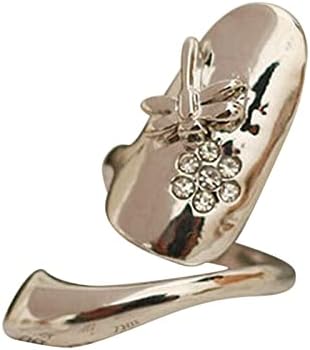 זהב פלטינה מצופה בלינג מלא טבעת ציפורניים אצבעות לנשים טבעות אצבעות לנשים ציפורן ייחודית טבעת כיסוי