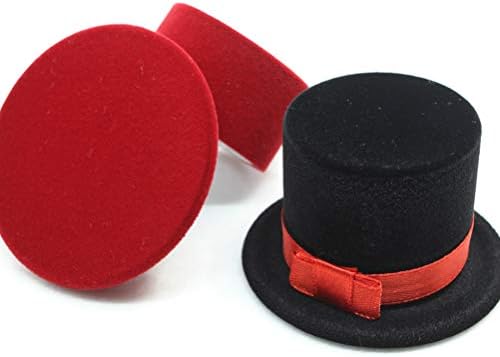 Kesyoo 2PCS כובע חג המולד צורה קופסא טבעת קופסא אריזה מתנה יצירתית קופסת תכשיטים מסוגננות לחג