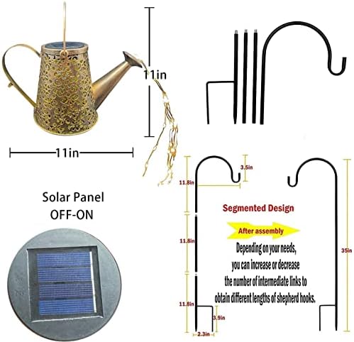 השקיה סולארית יכולה אורות גינה - אורות סולאריים קישוטים לגינה חיצונית פסלי חצר גדולים אטומים