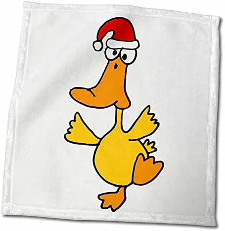 3 דרוז ברווז רוקד מצחיק לובש כובע סנטה קלאוס אמנות חג המולד - מגבות