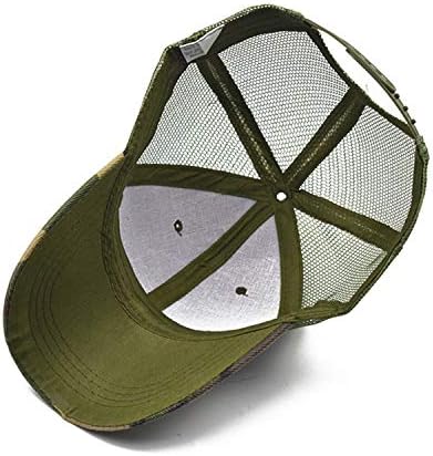 Andongnywell Unisex Baseball Camo CAP שוטף כותנה רכה רשת רכה מתכווננת כובע בייסבול הסוואה שיא שיא