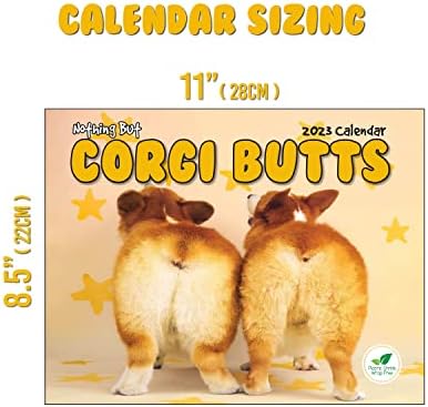 Corgi Butts 2023 לוח שנה כלבים מצחיק - לאוהבי כלבים פיל לבן וסנטה סודי