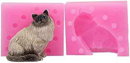 Mawadon 3D חתלתול עובש פונדנט עובש חתול חמוד סיליקון עובש לנר, מיני סבון, חימר פולימר, שעווה, עפרון