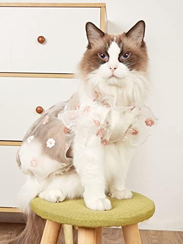 Qwinee פרחוני שרקום כלב שמלה חתול פרוע לבוש שמלות נסיכה מחמד חצאית גור חצאית טוטו חמודה יורקי