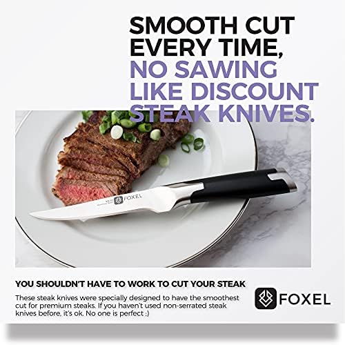פוקסל הטוב ביותר סטייק סכיני סכין סט של 4, 8, או 12-לא משונן ישר קצה להב חד כתער - חלודה עמיד