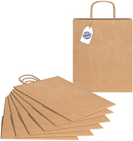 שקיות נייר קראפט של מליסה והארי בראון עם ידיות, 5.25 על 3.75 על 8 אינץ ' - 100-אריזות שקיות ממוחזרות