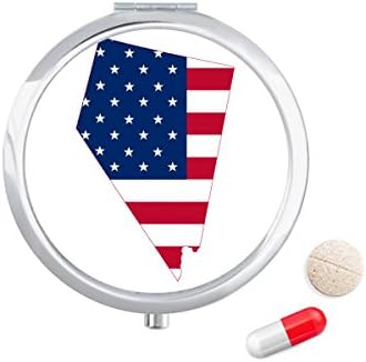 נבאדה אמריקה מפת כוכבים טריפים דגל צורת גלולת מקרה כיס רפואת אחסון תיבת מיכל מתקן