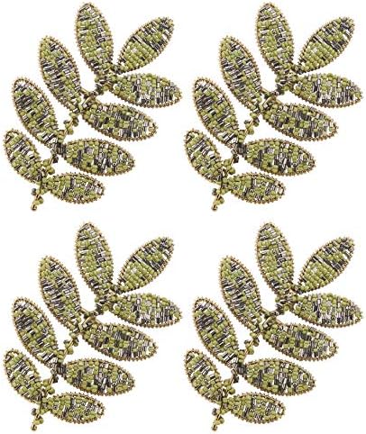 קולקציית אורח החיים של סארו טבעות מפיות עלים חרוזים, קוטר: 1.5 , זהב