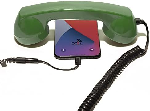 מכשירי רטרו באוזניות טלפון ירוקות/ישנות לסגנון אנדרואיד טלפונים, סמארטפונים, טאבלטים, מחברות-מיקרו 60 של טכנולוגיית