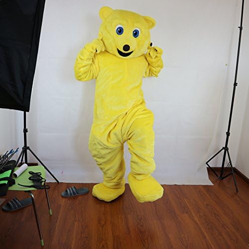 תלבושת קמע דוב צהוב אופי קריקטורה מצויר למבוגר SZ תמונה אמיתית