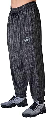 מכנסי טרנינג בכושר רופף לגברים, מכנסי מסלול אימון רחבים גמישים עם חגורת מותן אלסטית