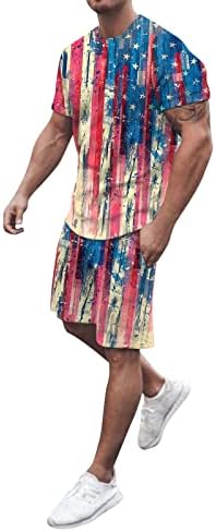 BMISEGM Summer Mens T חולצת טריקו ליום העצמאות לגברים דגל אביב הקיץ ספורט פנאי נוחות שלוש חליפות