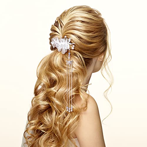 ANCIRS 4 אריזות קטעי שיער של ציצית פרפר לנשים, צורת פרחים אביזרי שיער פרחים אביזרים תנינים תנינים