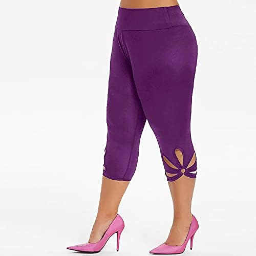 מכנסי יוגה מפורסמים של TIK_TOK, בתוספת חותלות קפרי בגודל לנשים לחדר כושר קצוץ חותלות דחיסה שלל הרמת