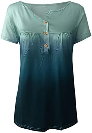 צמרות טוניקה ללבוש עם חותלות מסתיר בטן 2023 חולצת טי קצרה של שרוול קצר הנלי חולצות חמודות חמודות